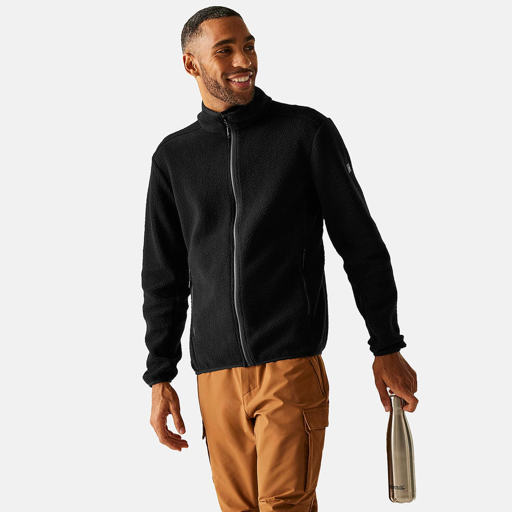 Regatta Mens Full-Zip Lightweight Fleece (Size XXXL) - Black
