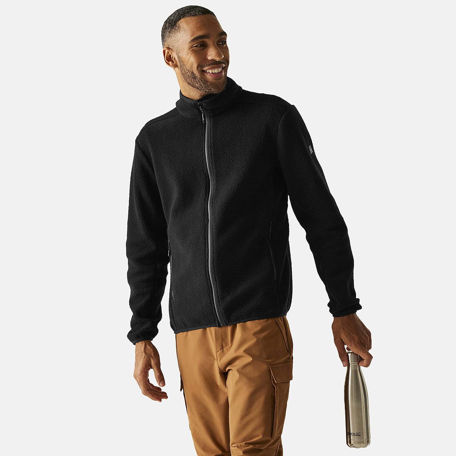 Regatta Mens Full-Zip Lightweight Fleece (Size XXXL) - Black