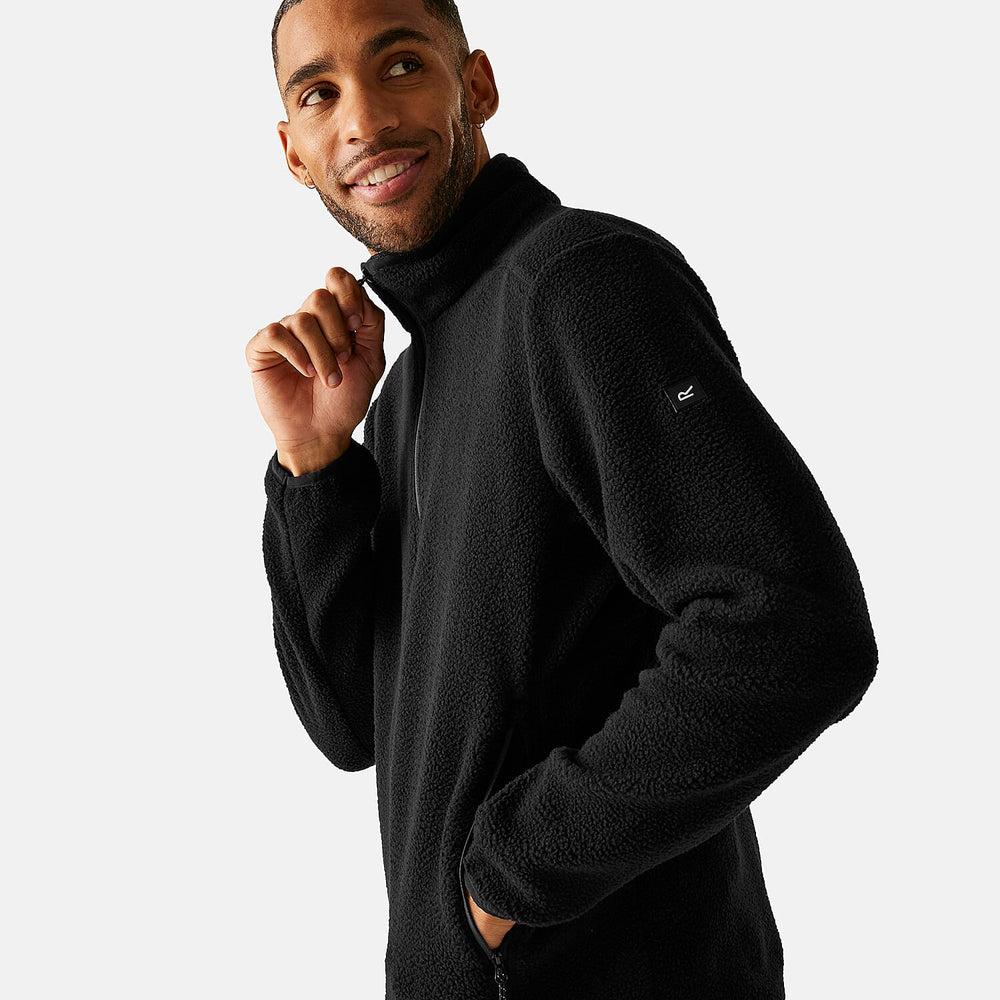 Regatta Mens Full-Zip Lightweight Fleece (Size XXXL) - Black