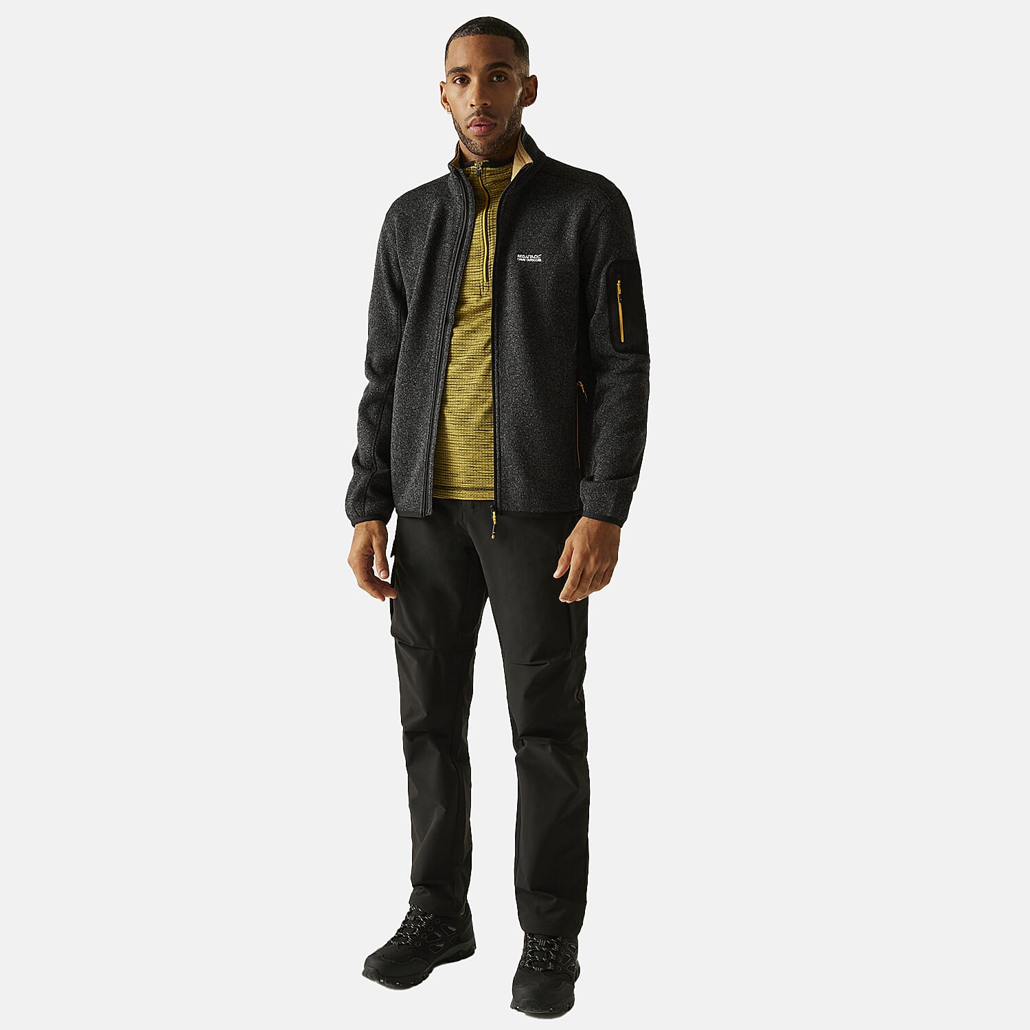 Regatta Mens Soft Brushed Full-Zip Fleece (Size 49-51In) - Black