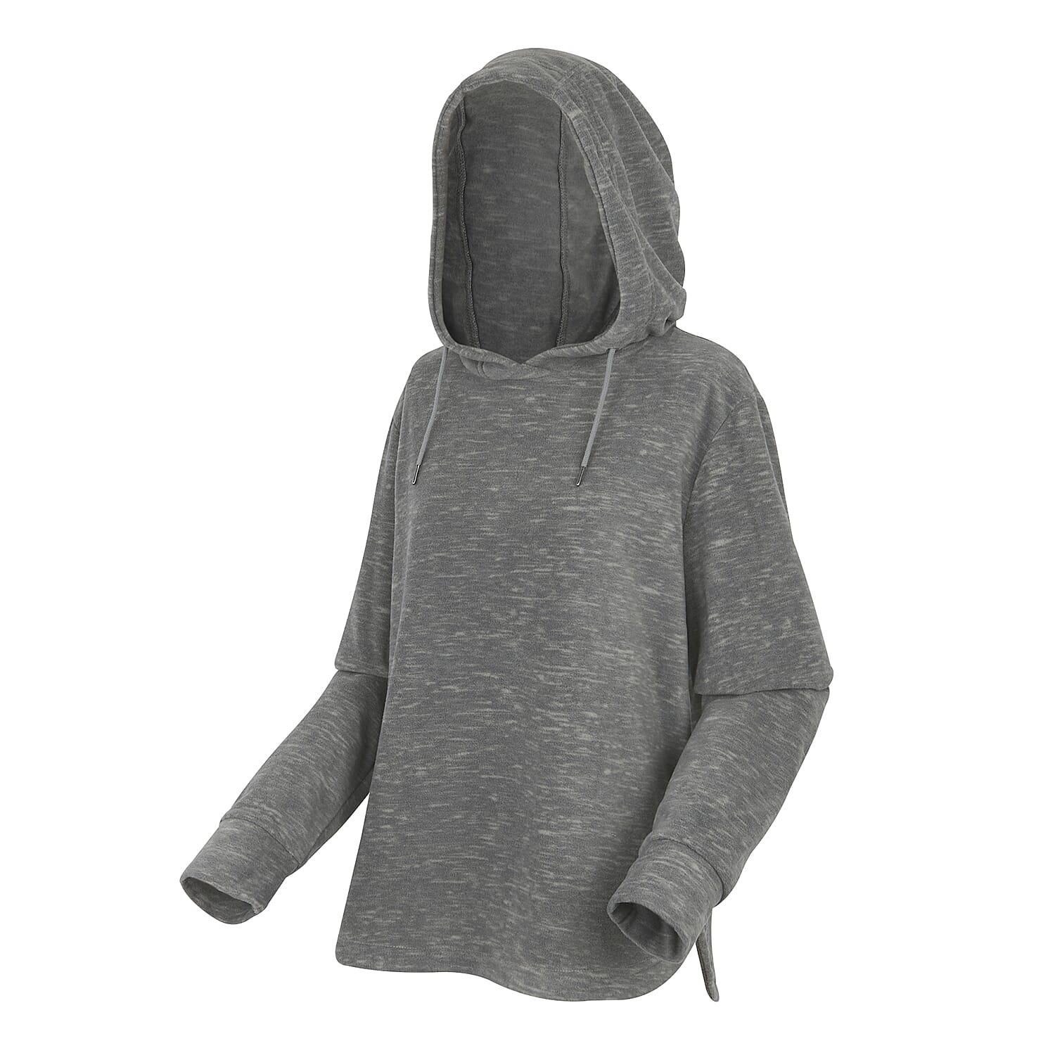 Regatta Womens Marl Fleece Hoodie (Size 14) - Seed Grey