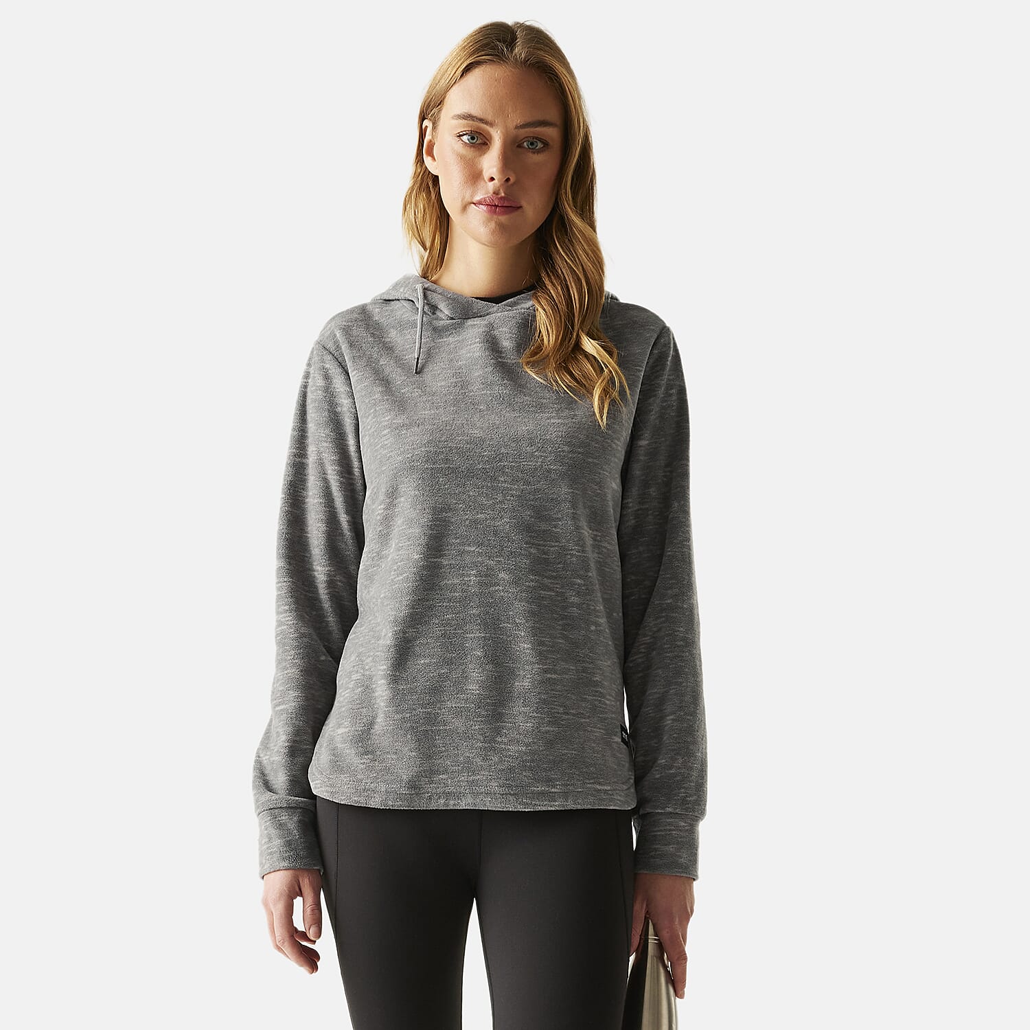 Regatta Womens Marl Fleece Hoodie (Size 16) - Seed Grey