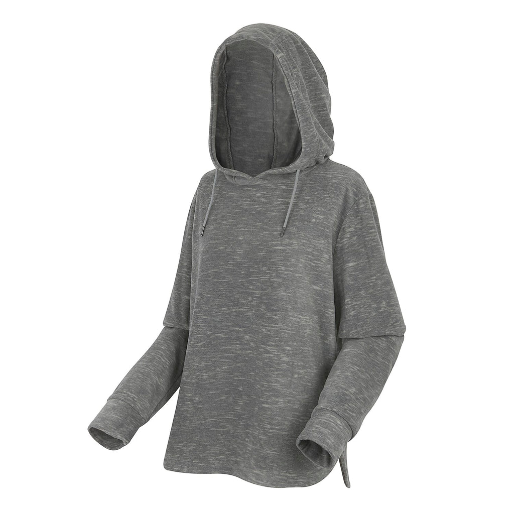 Regatta Womens Marl Fleece Hoodie (Size 24) - Seed Grey