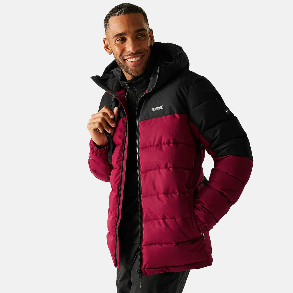 Regatta Mens Padded Jacket With Hood (Size L) - Maroon