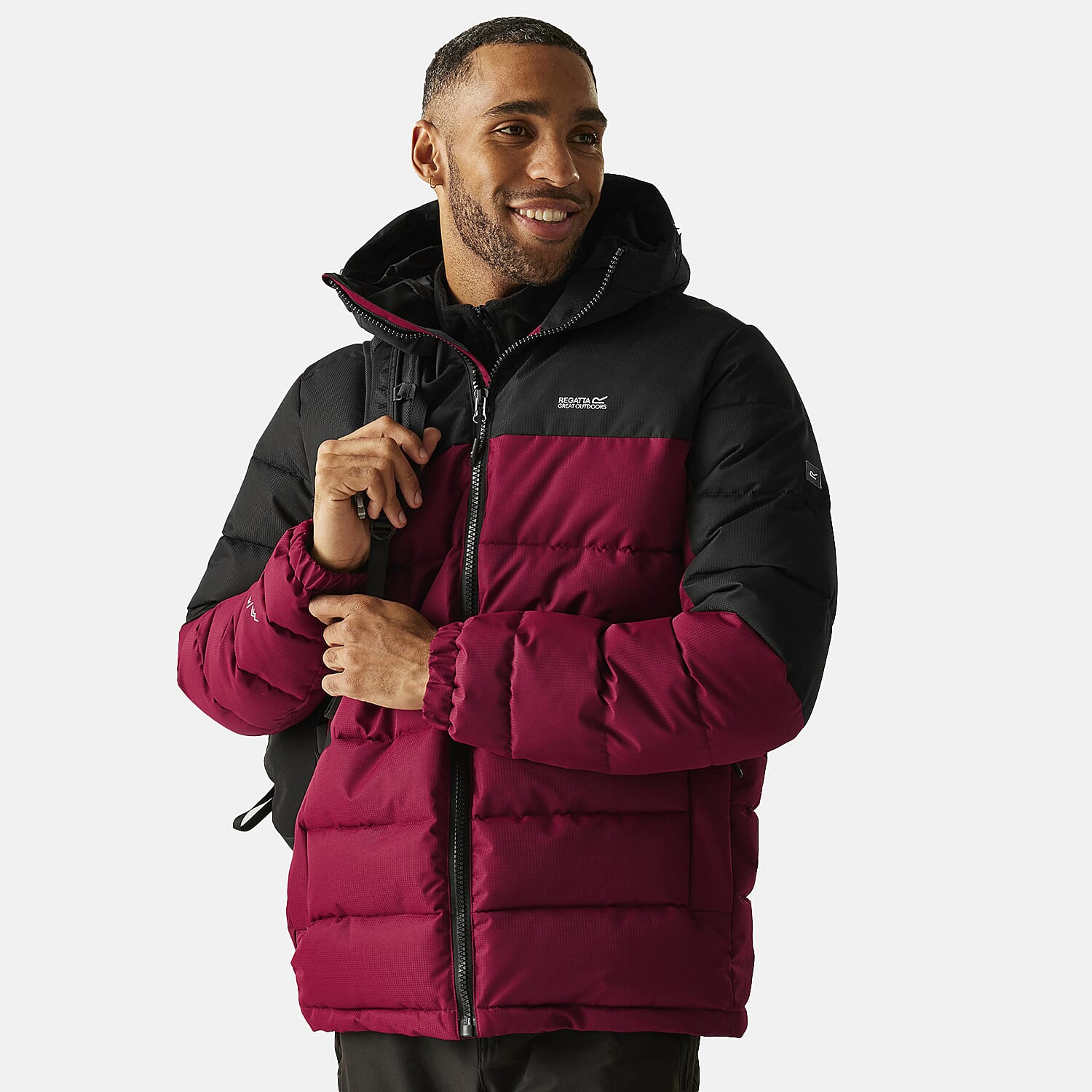 Regatta Mens Padded Jacket With Hood (Size L) - Maroon
