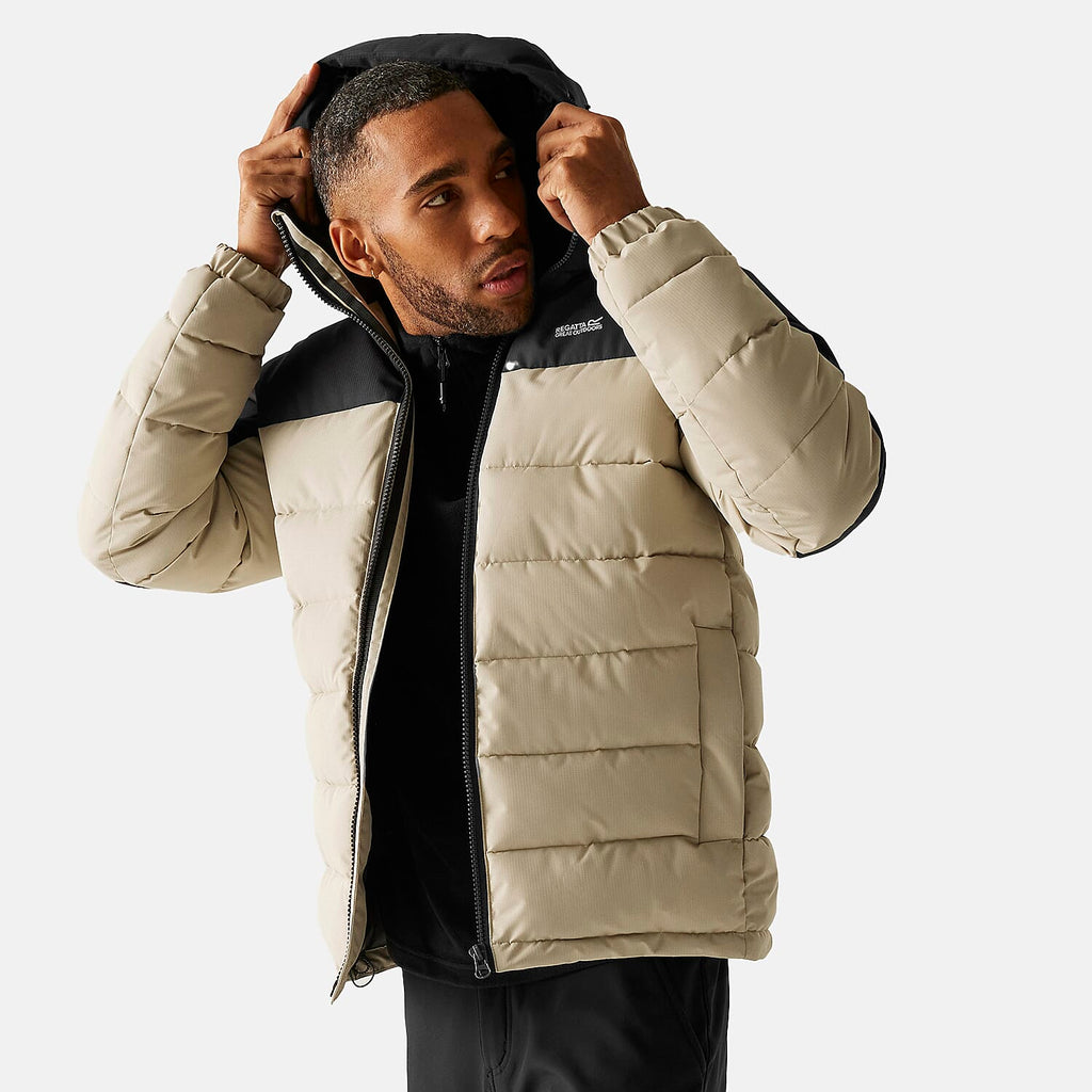 Regatta Mens Padded Jacket With Hood (Size L) - Grey