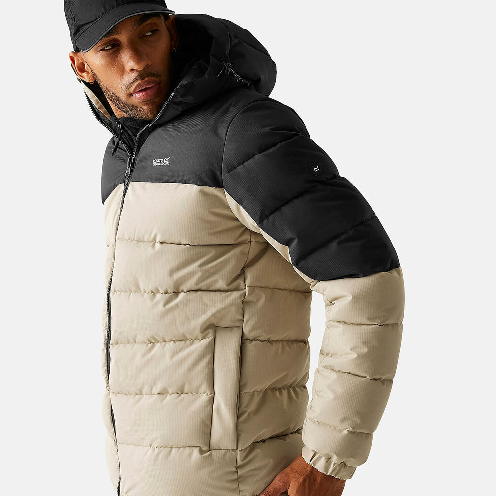 Regatta Mens Padded Jacket With Hood (Size L) - Grey
