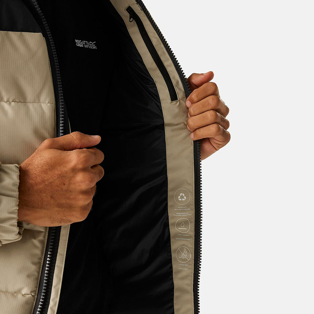 Regatta Mens Padded Jacket With Hood (Size L) - Grey
