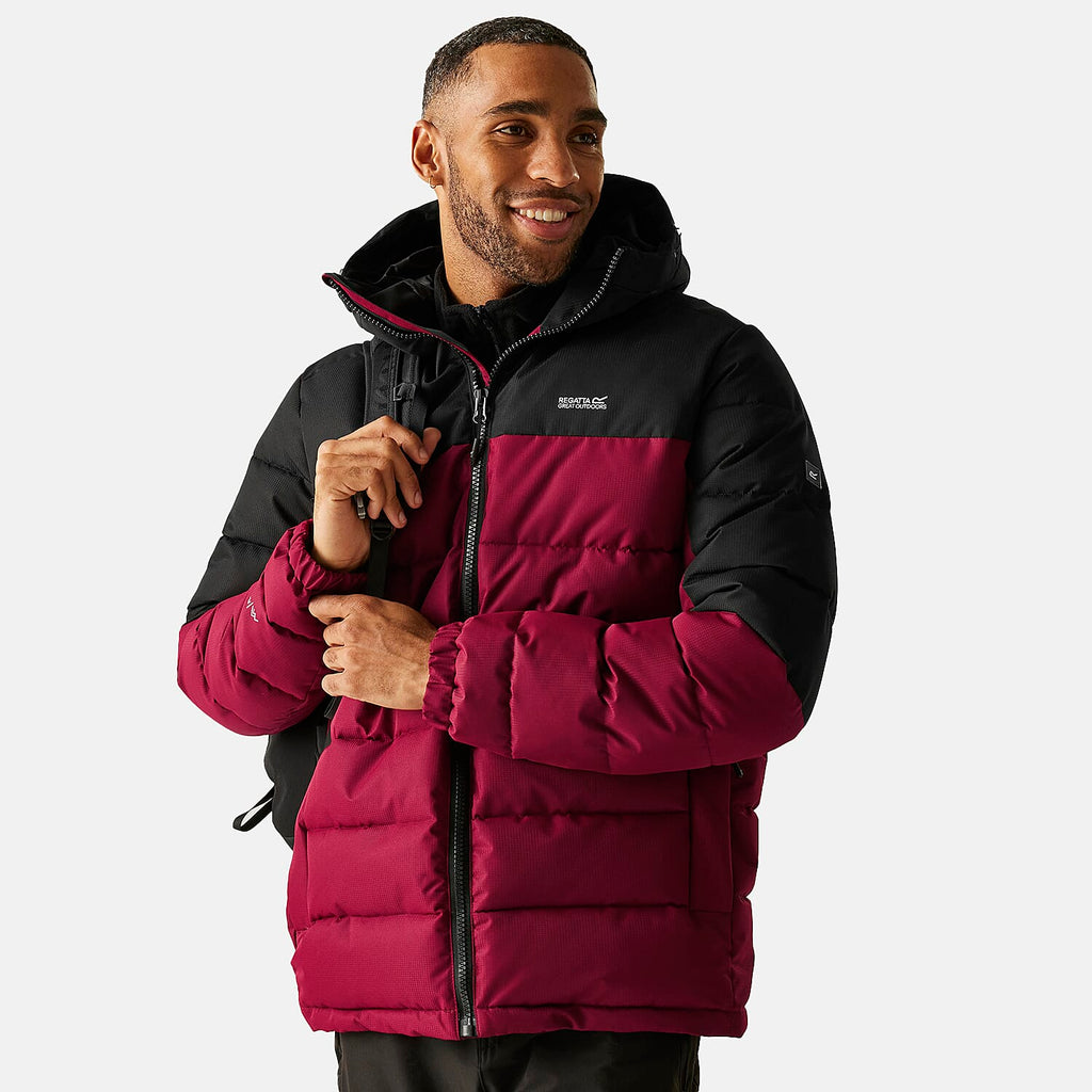 Regatta Mens Padded Jacket With Hood (Size XXL) - Maroon