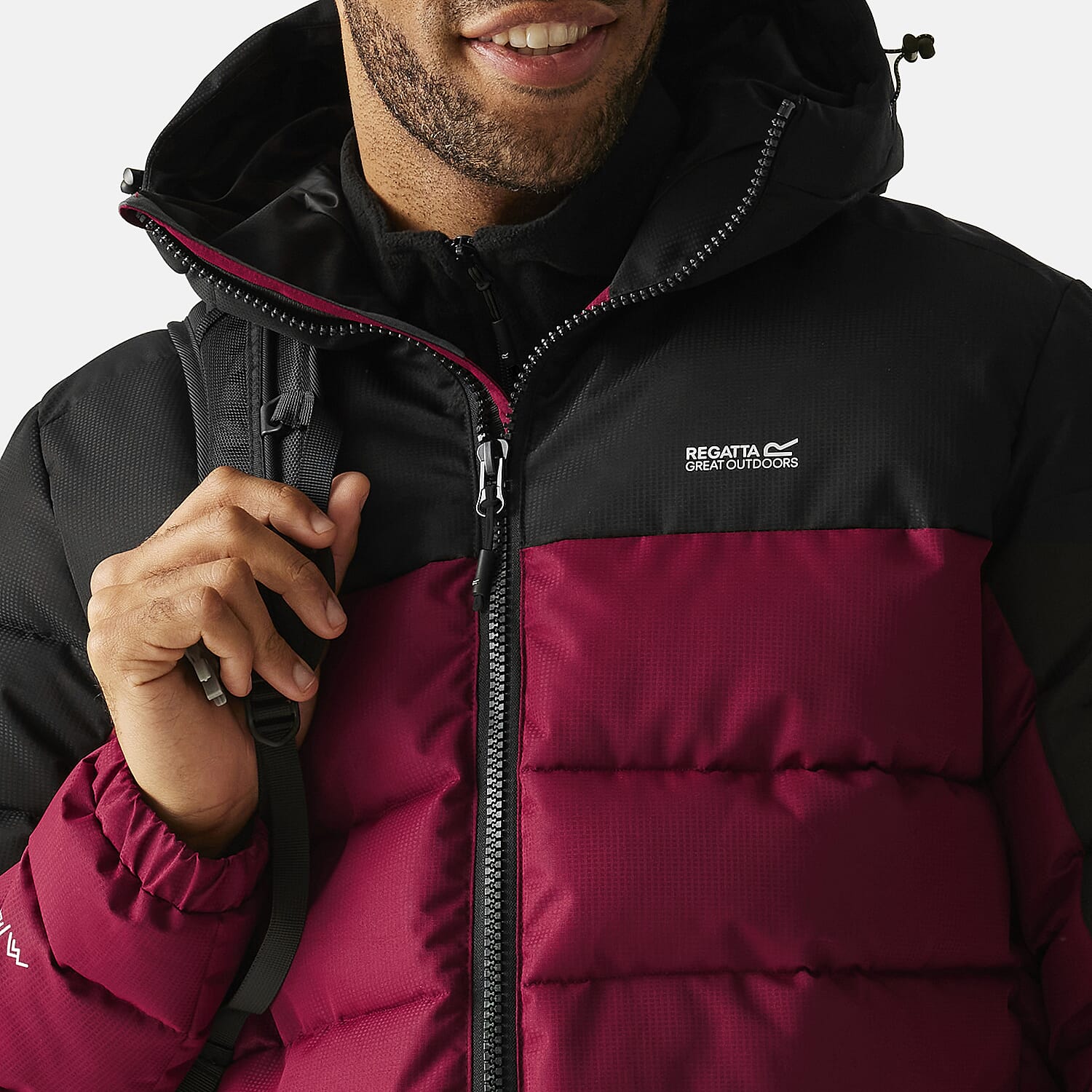 Regatta Mens Padded Jacket With Hood (Size XXL) - Maroon