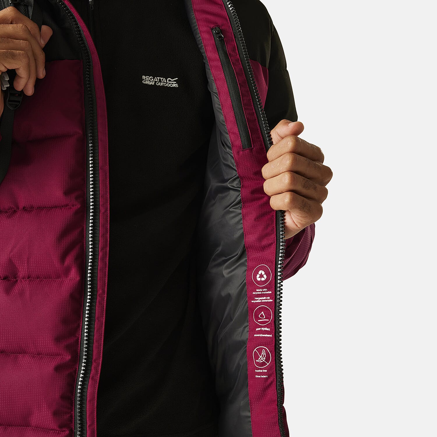 Regatta Mens Padded Jacket With Hood (Size XXL) - Maroon