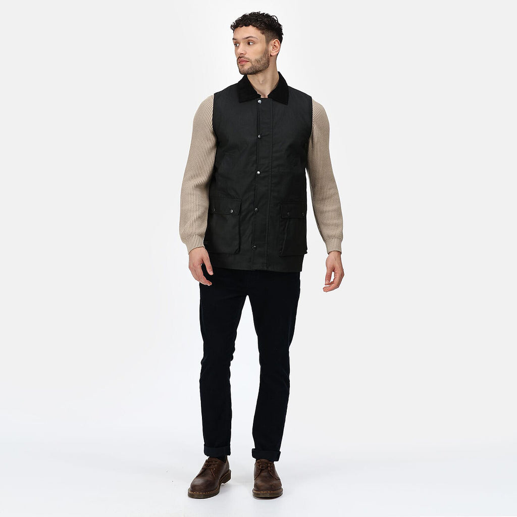 Regatta Mens Banbury Wax Bodywarmer (Size L) - Black