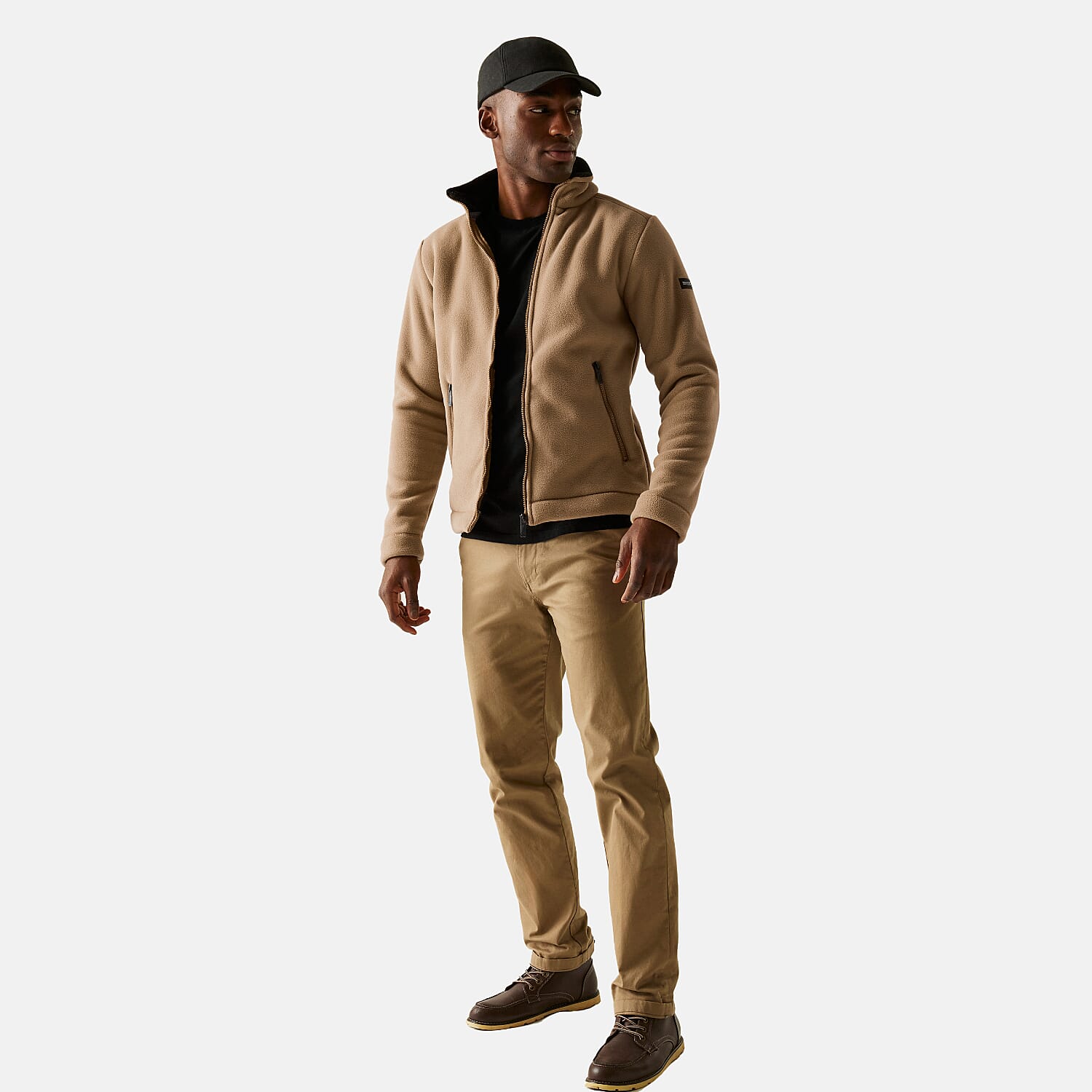 Regatta Mens Cozy Sherpa Backed Full-Zip Fleece Jacket (Size L) - Beige