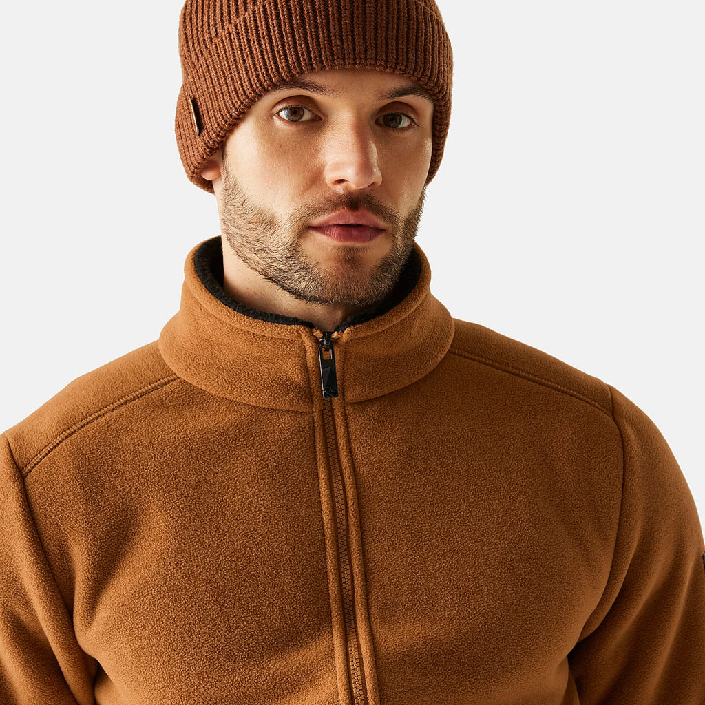 Regatta Mens Cozy Sherpa Backed Full-Zip Fleece Jacket (Size XL) - Brown