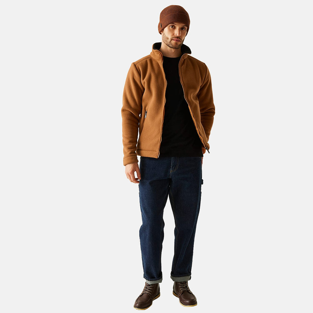 Regatta Mens Cozy Sherpa Backed Full-Zip Fleece Jacket (Size XXL) - Brown