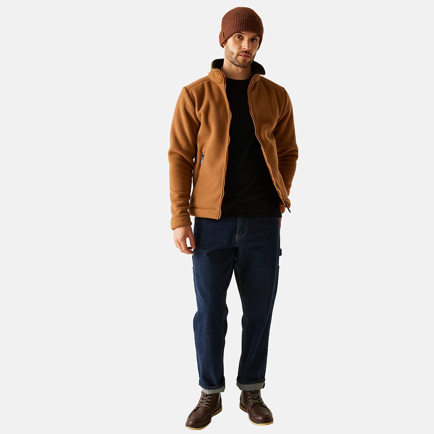 Regatta Mens Cozy Sherpa Backed Full-Zip Fleece Jacket (Size XXL) - Brown