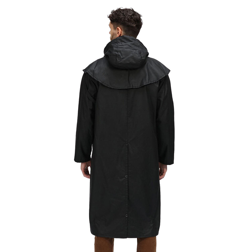 Regatta Mens Cranbrook Longline Wax Jacket (Size L) - Black