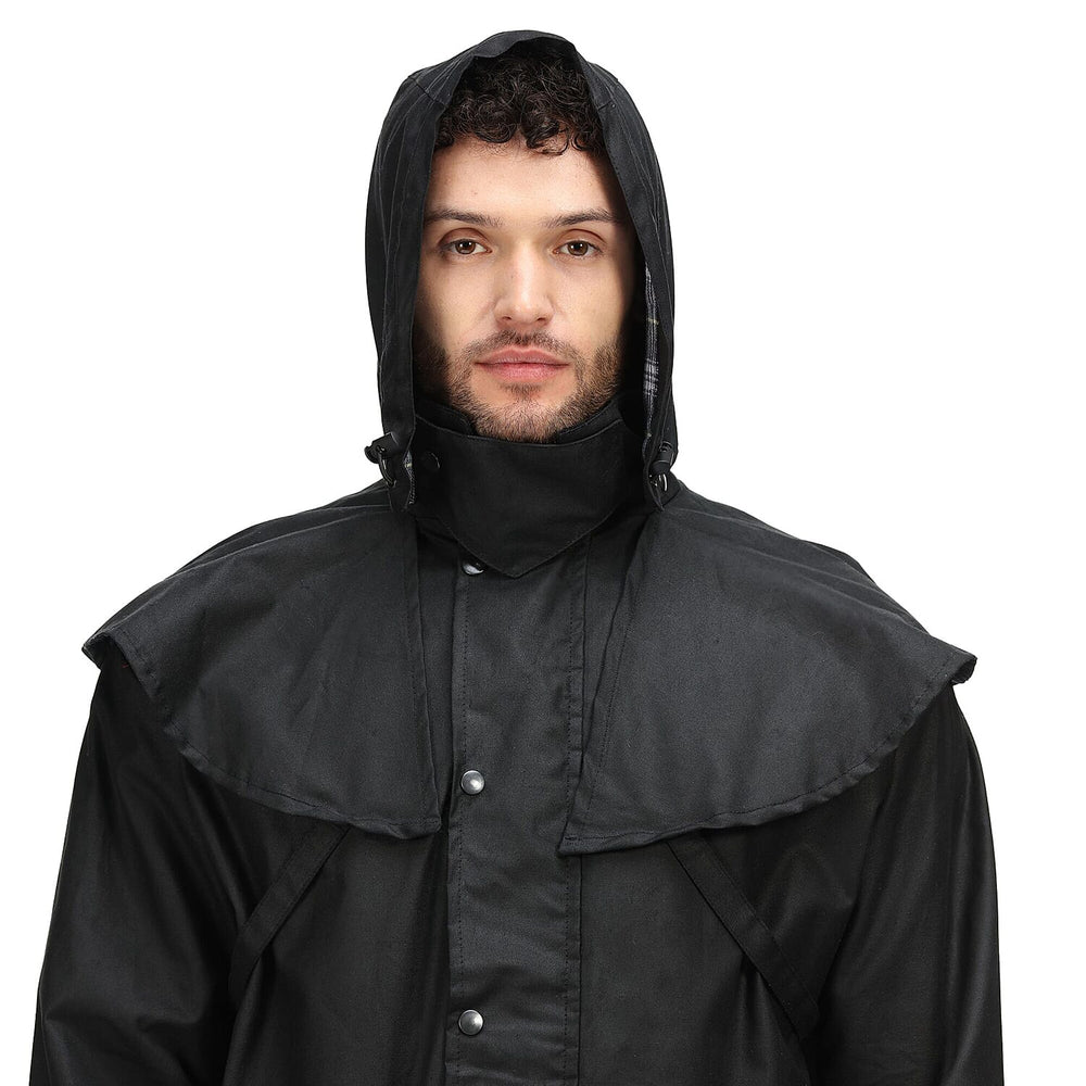 Regatta Mens Cranbrook Longline Wax Jacket (Size L) - Black
