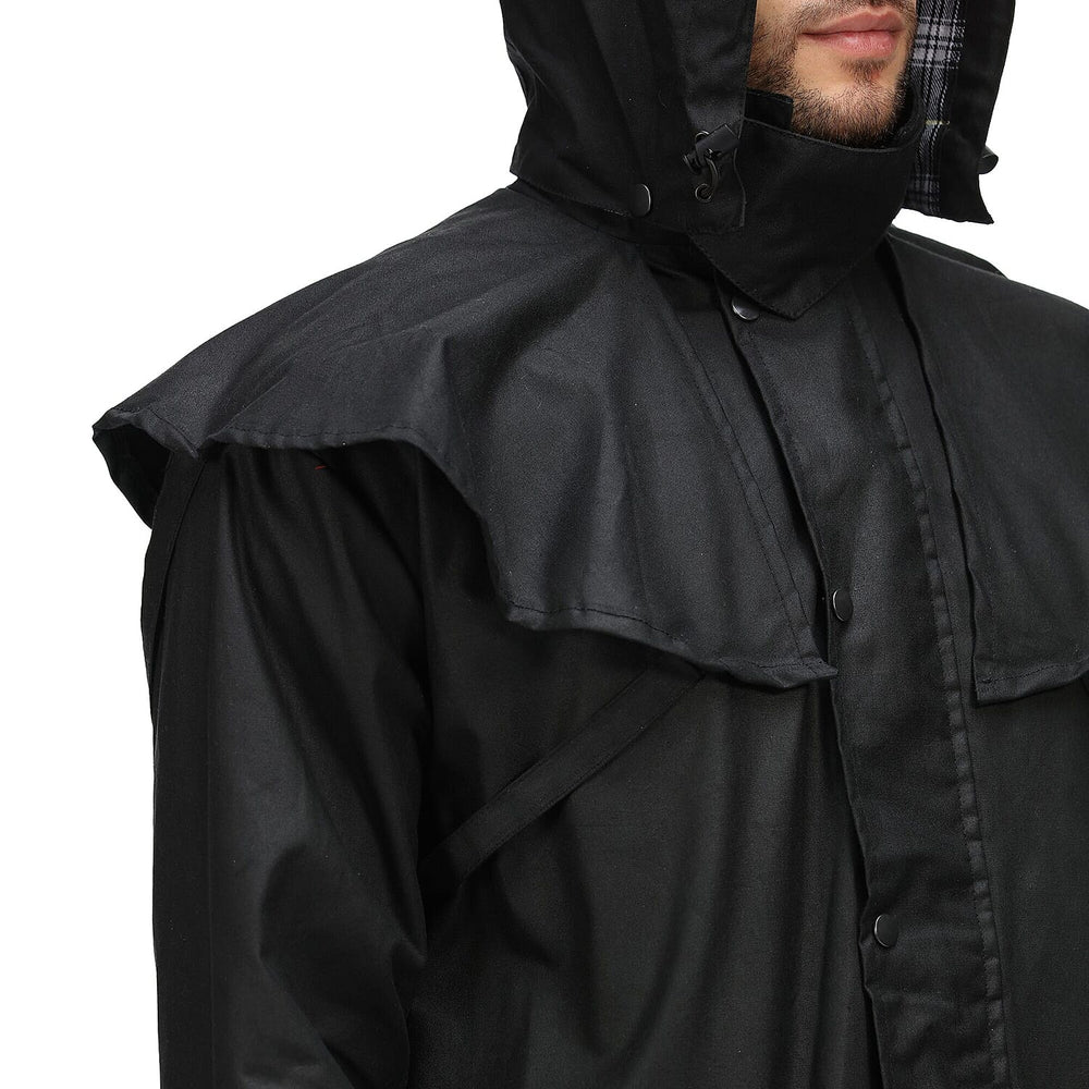 Regatta Mens Cranbrook Longline Wax Jacket (Size L) - Black