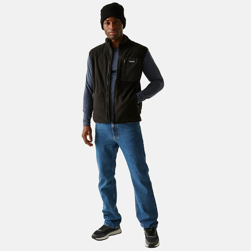 Regatta Mens Fleece Gilet With Zipped Chest Pocket (Size L) - Black