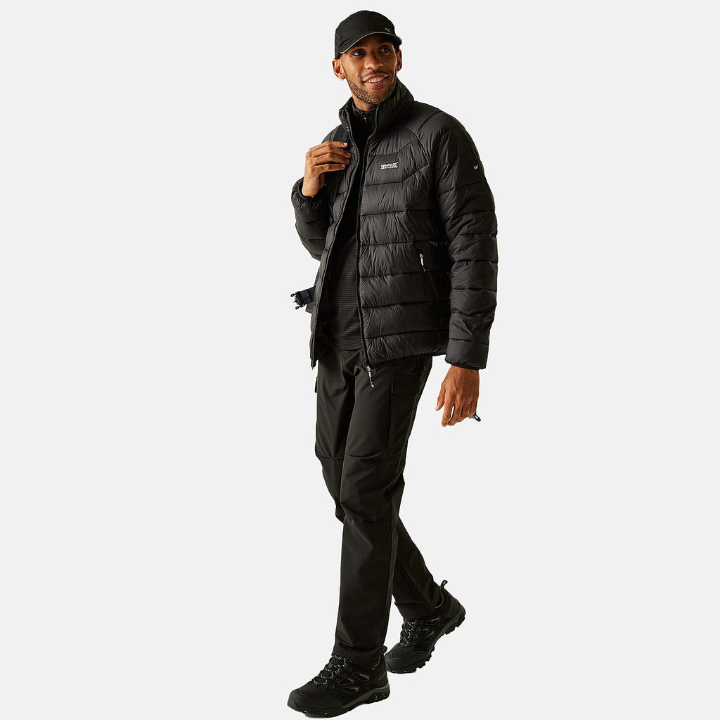 Regatta Mens Insulated Padded Jacket With Water-Repellent Finish & Zipped Pockets (Size XXXL) - Black