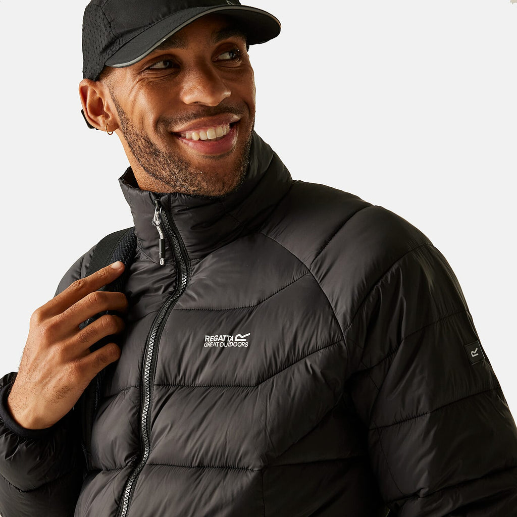 Regatta Mens Insulated Padded Jacket With Water-Repellent Finish & Zipped Pockets (Size XXXL) - Black