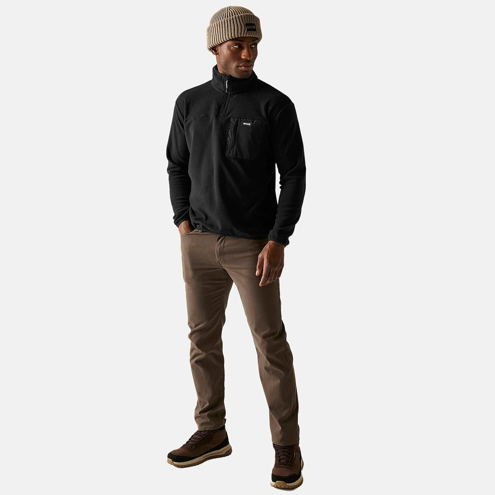 Regatta Mens Micro-Fleece Half-Zip Jacket (Size XL) - Black