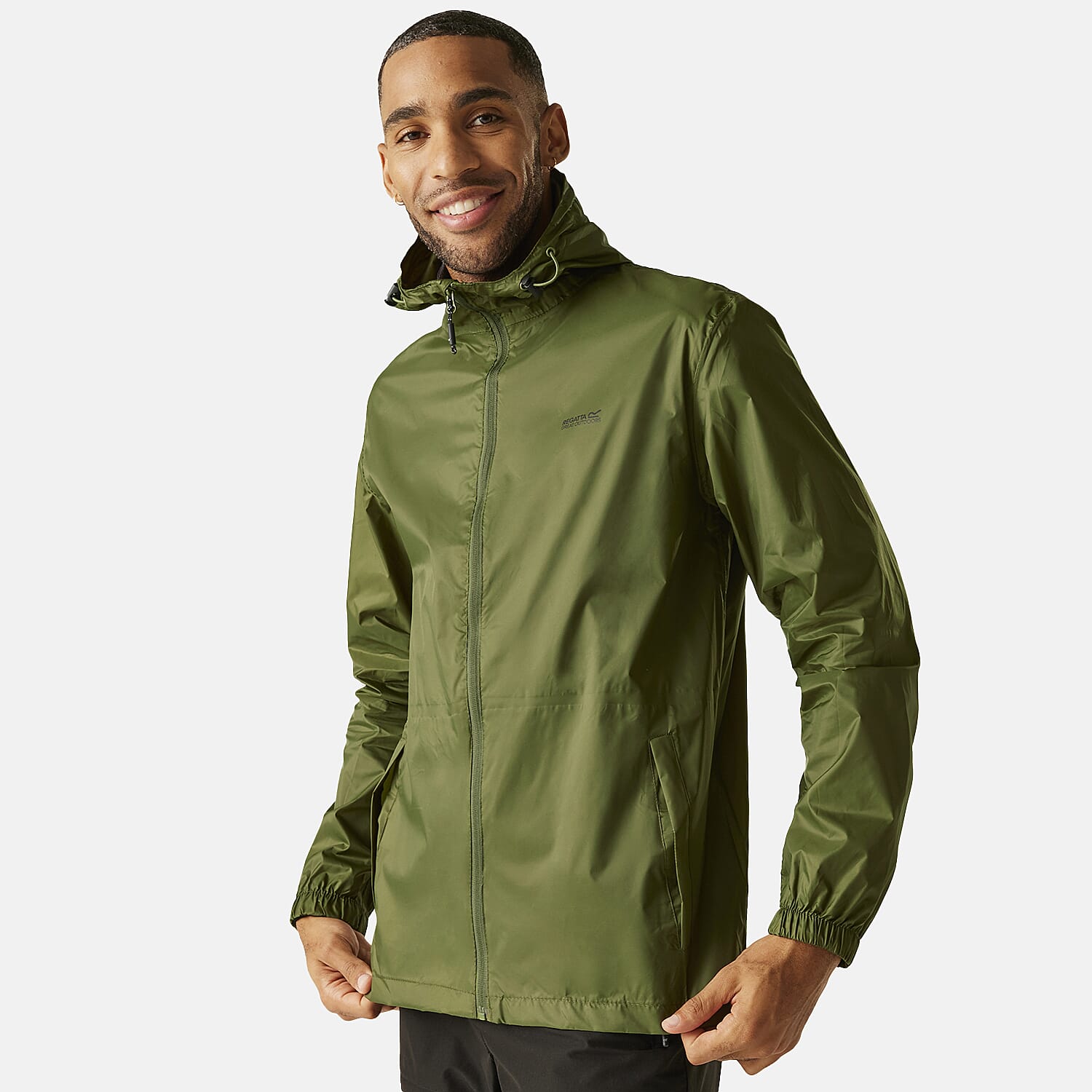 Regatta Mens Pack-It Waterproof Jacket (Size XL) - Nephite Green