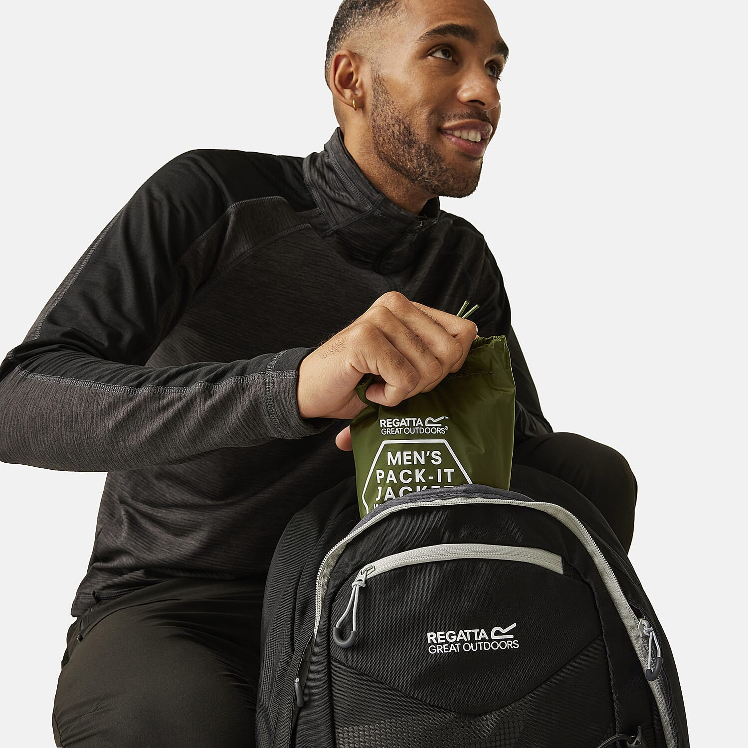 Regatta Mens Pack-It Waterproof Jacket (Size XXL) - Nephite Green