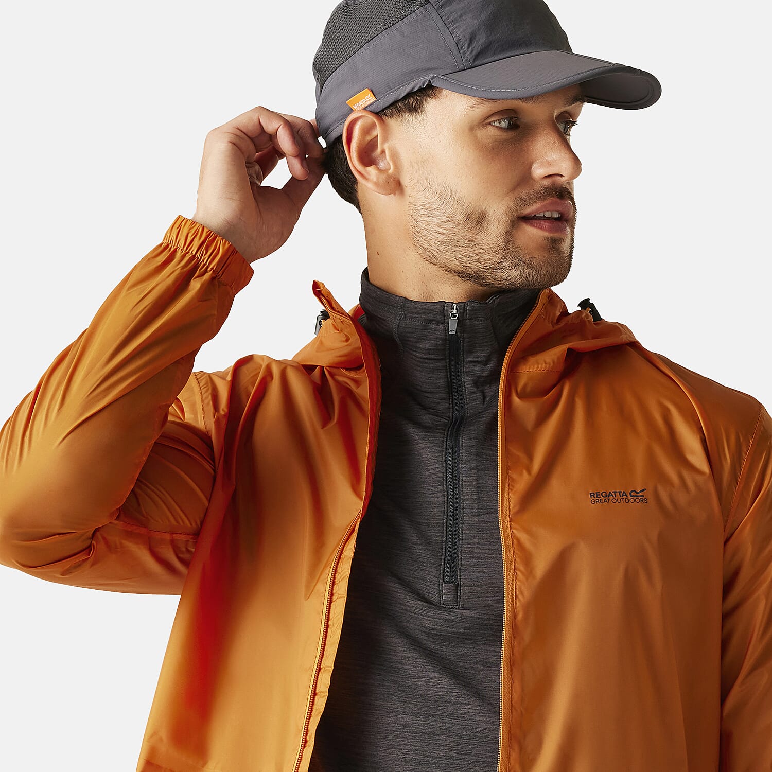 Regatta Mens Pack-It Waterproof Jacket (Size XXXL) - Orange