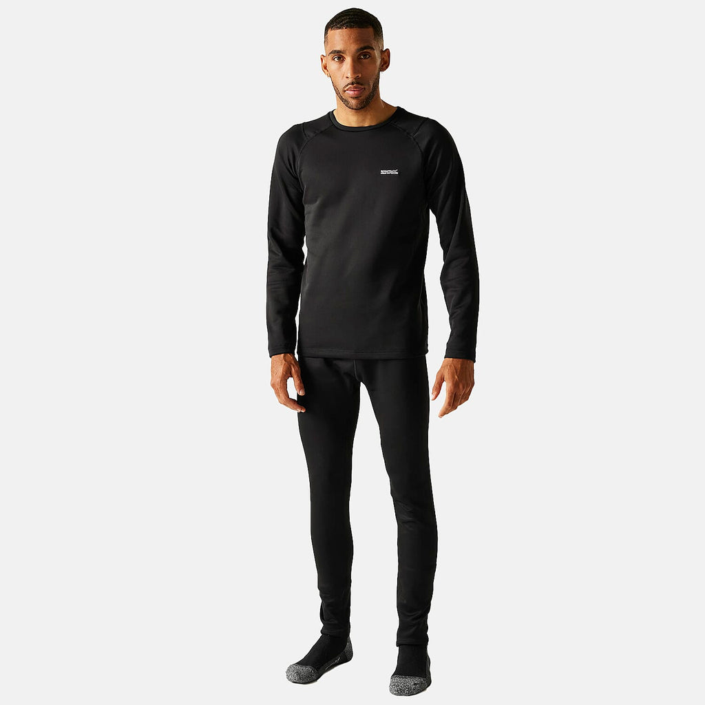 Regatta Mens Supersoft Thermal Baselayer Set (Size L) - Black