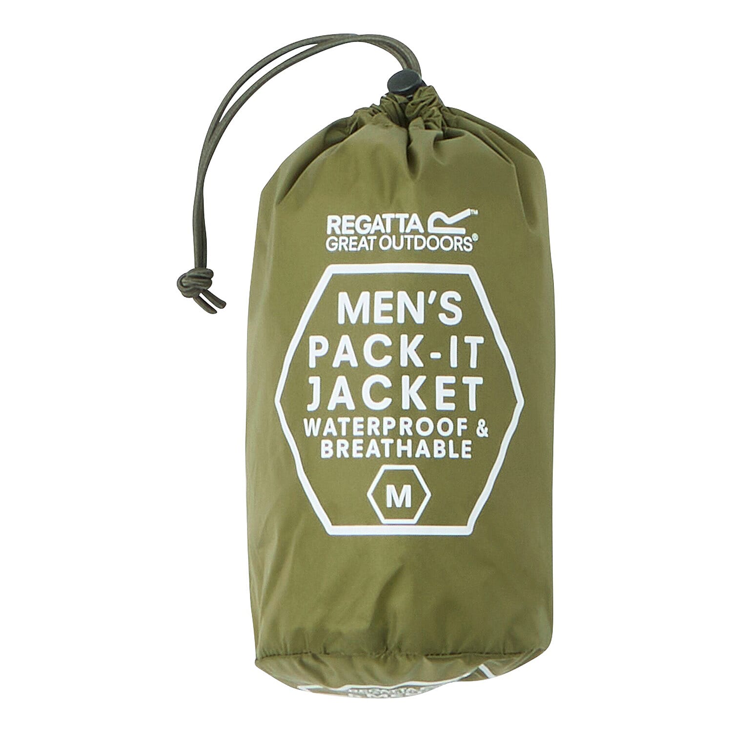 Regatta Mens Pack-It Waterproof Jacket (Size L) - Nephite Green