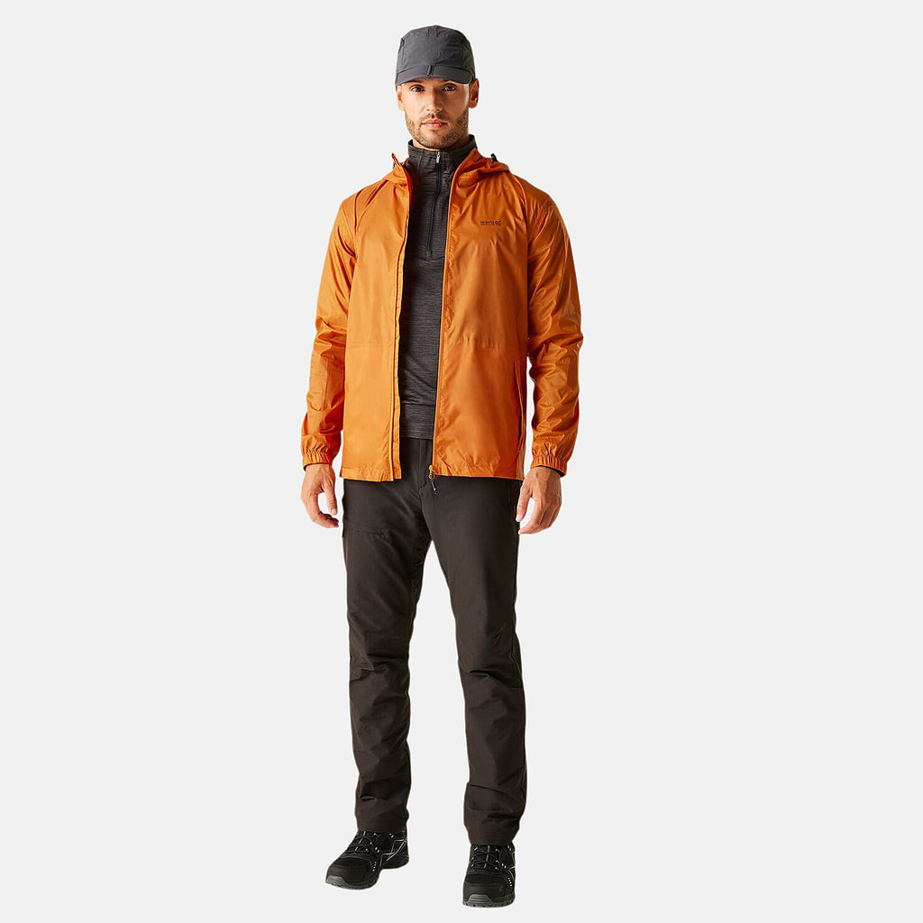 Regatta Mens Pack-It Waterproof Jacket (Size M) - Orange
