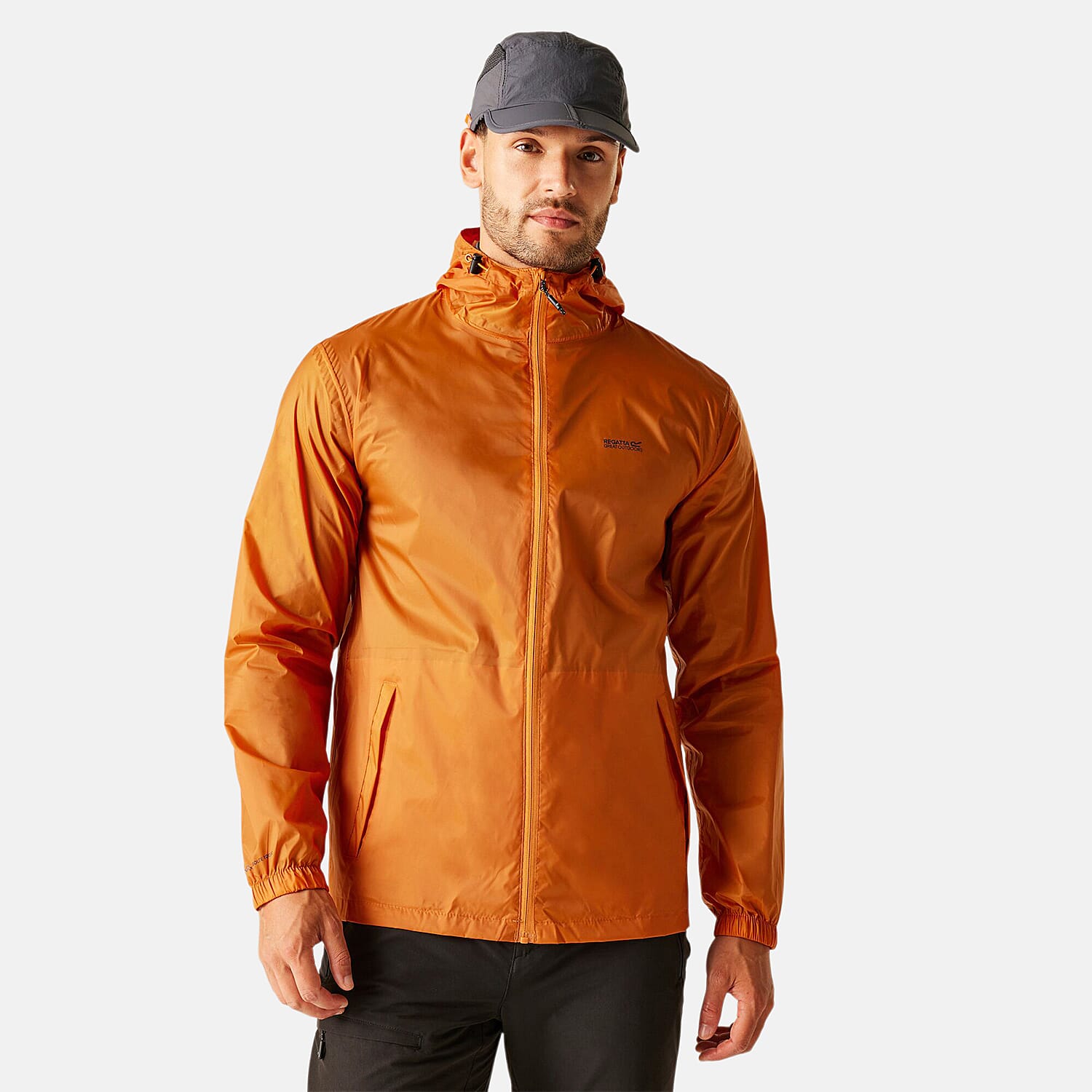 Regatta Mens Pack-It Waterproof Jacket (Size XL) - Orange