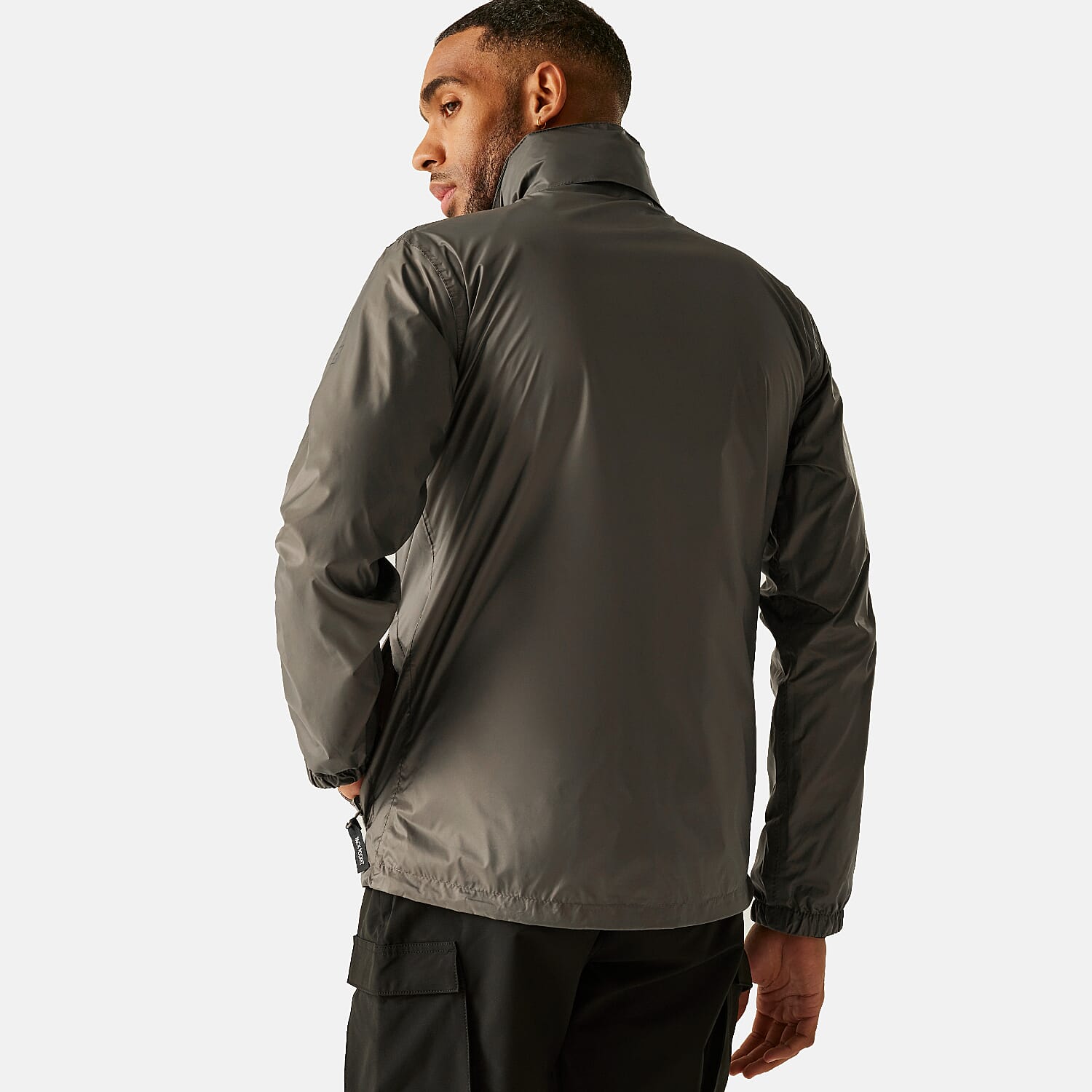 Regatta Mens Waterproof Rain Jacket With Packaway Pocket & Belt Bag (Size M) - Brown