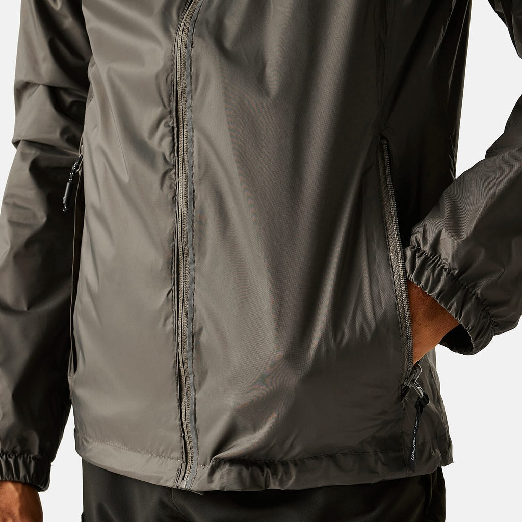 Regatta Mens Waterproof Rain Jacket With Packaway Pocket & Belt Bag (Size M) - Brown
