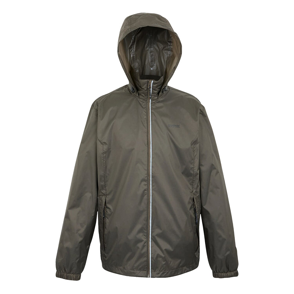 Regatta Mens Waterproof Rain Jacket With Packaway Pocket & Belt Bag (Size M) - Brown