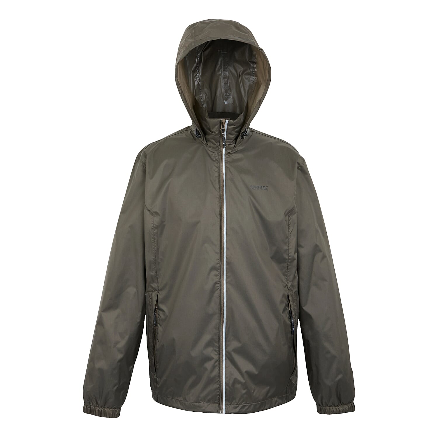 Regatta Mens Waterproof Rain Jacket With Packaway Pocket & Belt Bag (Size M) - Brown