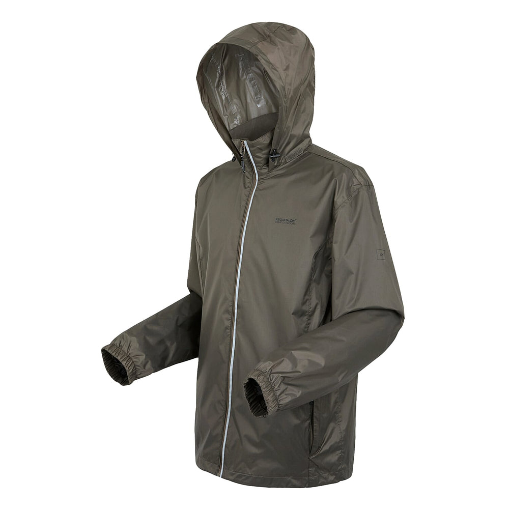 Regatta Mens Waterproof Rain Jacket With Packaway Pocket & Belt Bag (Size M) - Brown