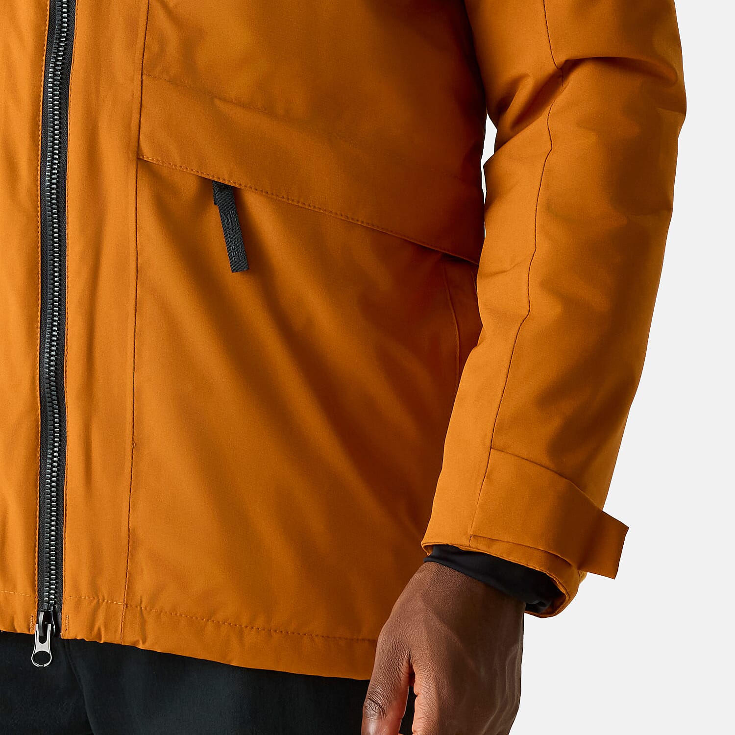 Regatta Mens Waterproof Thermoguard Insulated Jacket With High Collar Hood, Storm Cuffs & Adjustable Hem (Size XL) - Orange