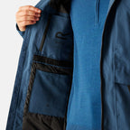 Regatta Mens Waterproof Thermoguard Insulated Jacket With High Collar Hood, Storm Cuffs & Adjustable Hem (Size L) - Blue