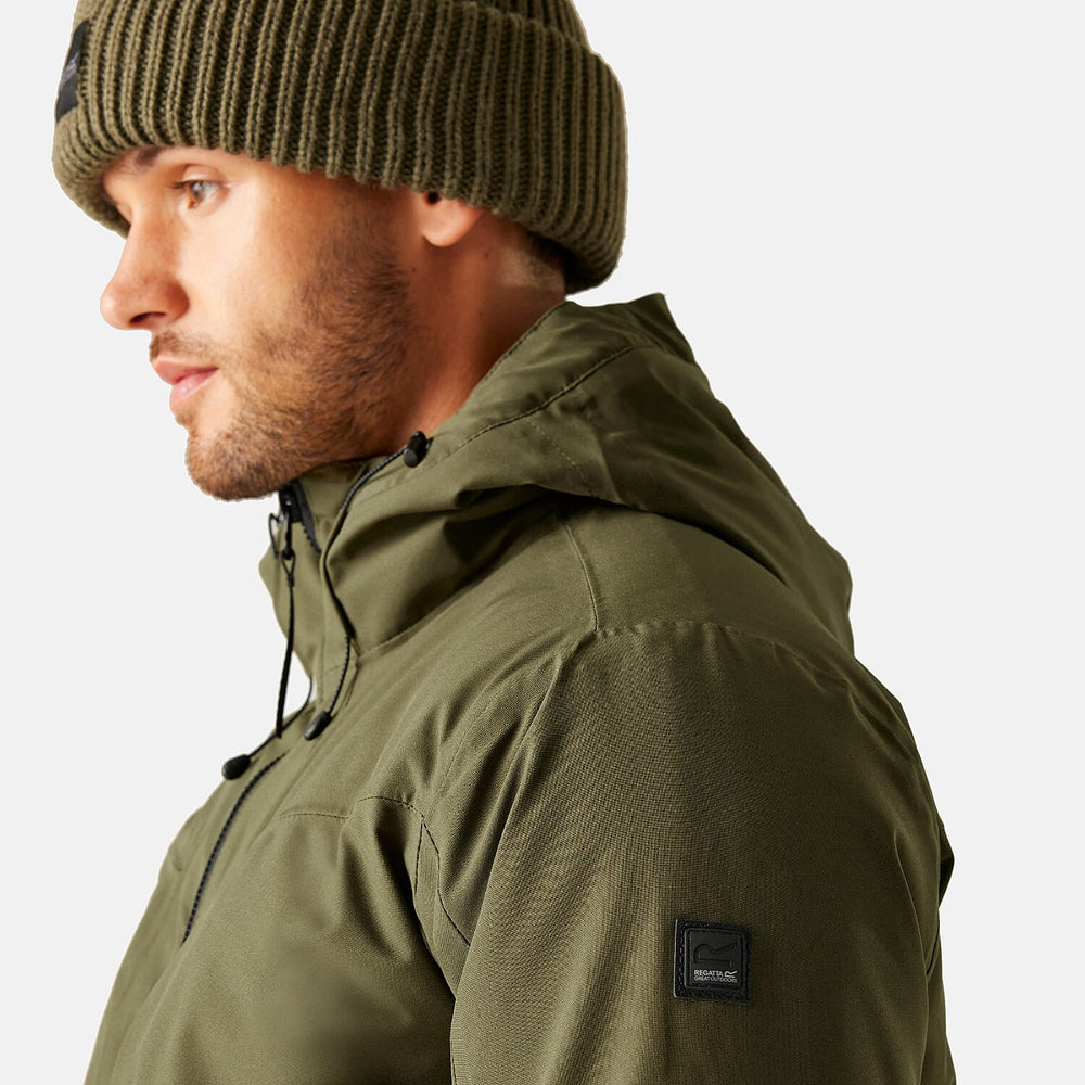 Regatta Mens Waterproof Thermoguard Insulated Jacket With High Collar Hood, Storm Cuffs & Adjustable Hem (Size M) - Green