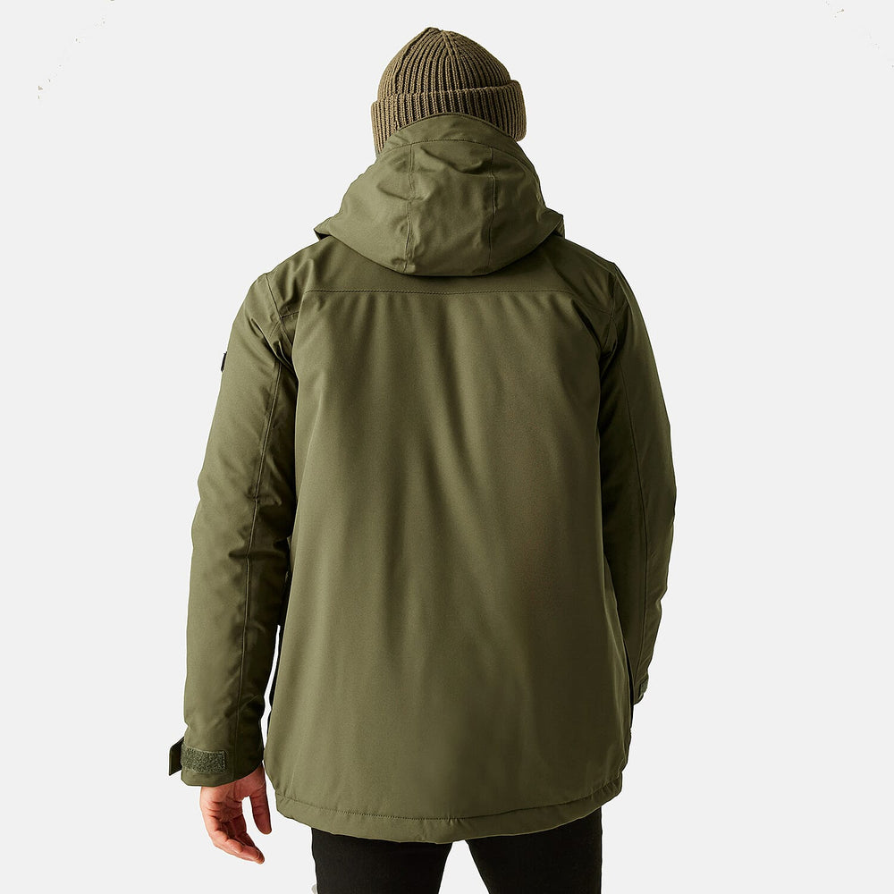 Regatta Mens Waterproof Thermoguard Insulated Jacket With High Collar Hood, Storm Cuffs & Adjustable Hem (Size XXL) - Green