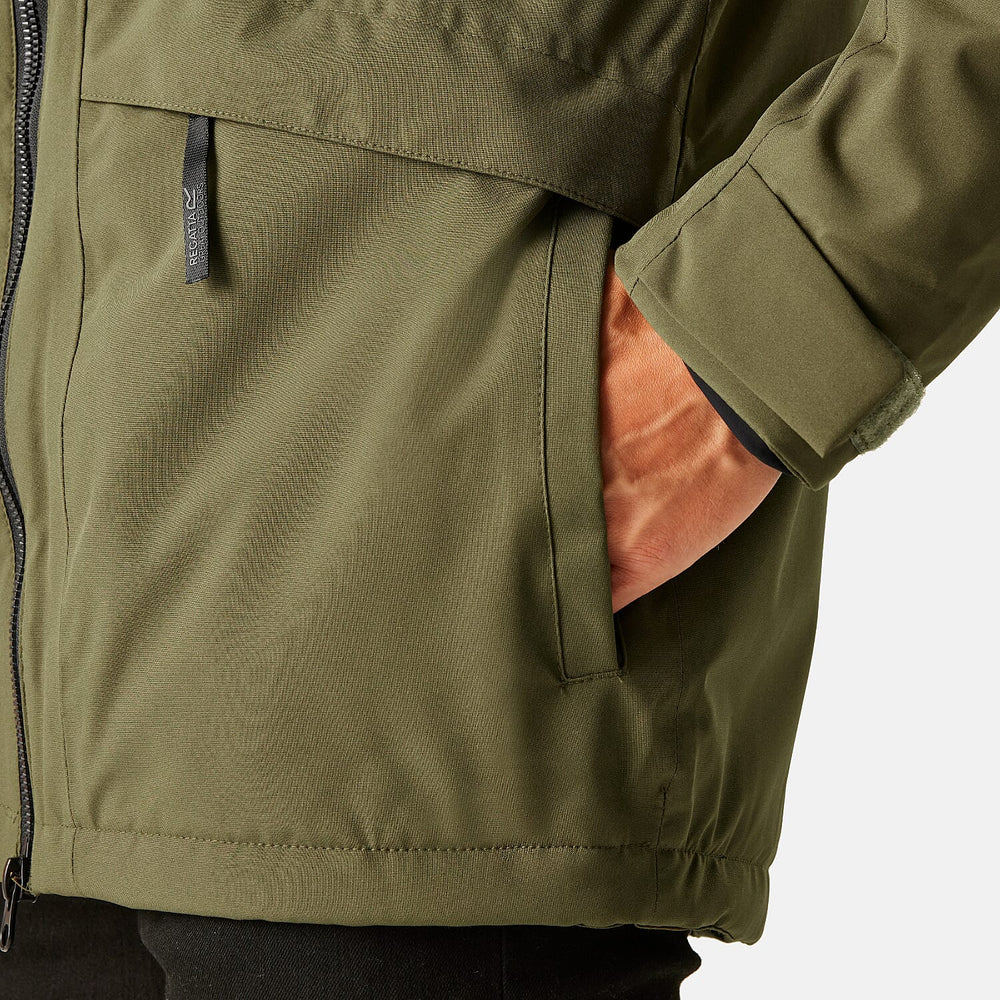 Regatta Mens Waterproof Thermoguard Insulated Jacket With High Collar Hood, Storm Cuffs & Adjustable Hem (Size XXL) - Green