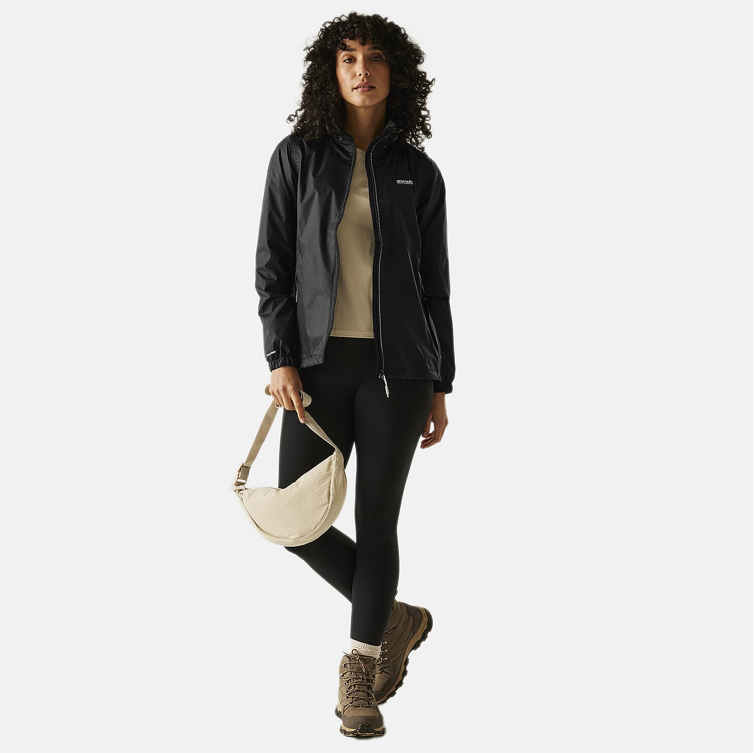 Regatta Womens Packaway Fully Waterproof Jacket (Size 14) - Black