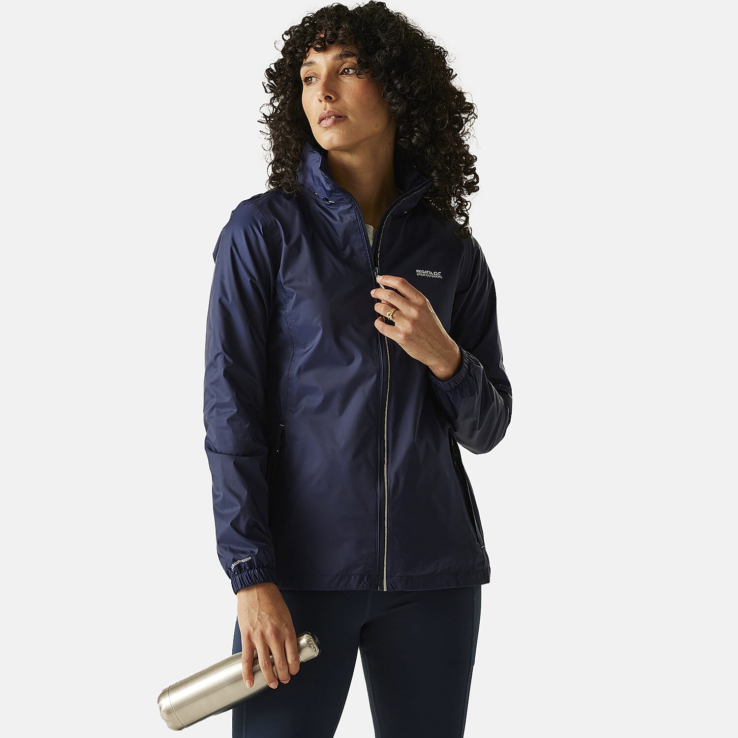 Regatta Womens Packaway Fully Waterproof Jacket (Size 20) - Navy