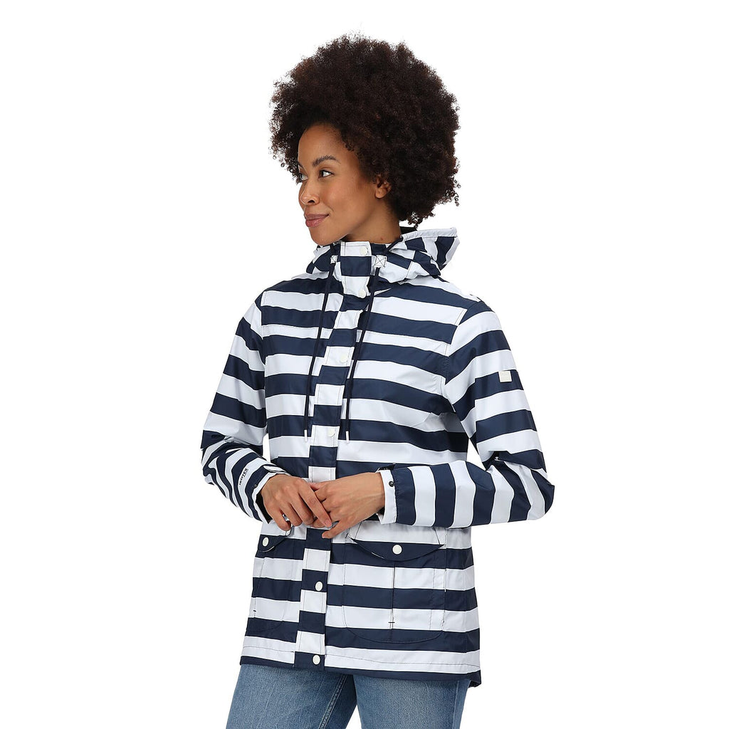 REGATTA Bayarma Striped Jacket (Size 10) - Navy & White