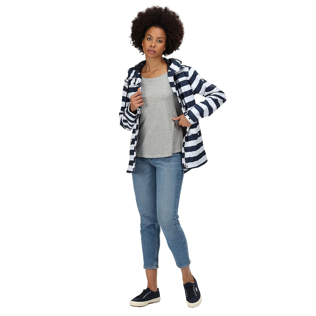 REGATTA Bayarma Striped Jacket (Size 10) - Navy & White