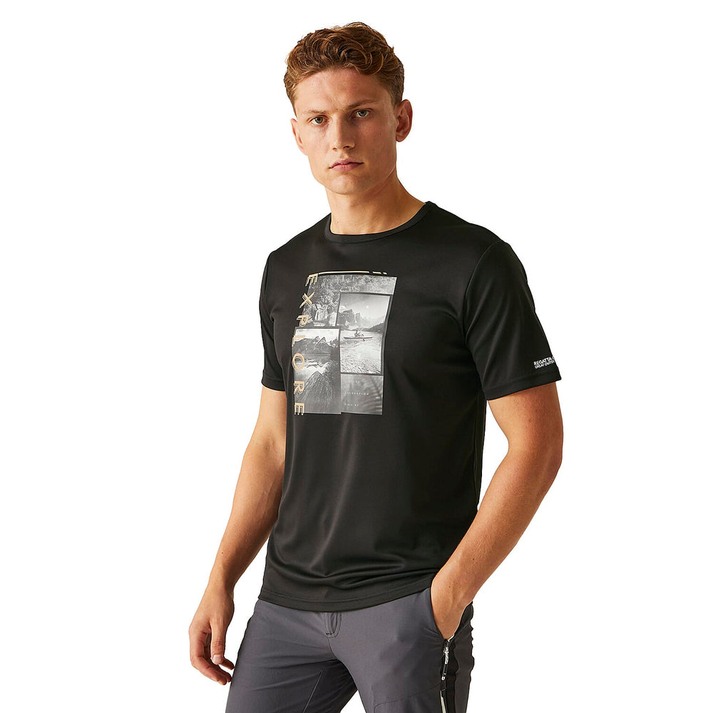 REGATTA Mens Fingal VIII Graphic Print T-Shirt (Size L) - Black