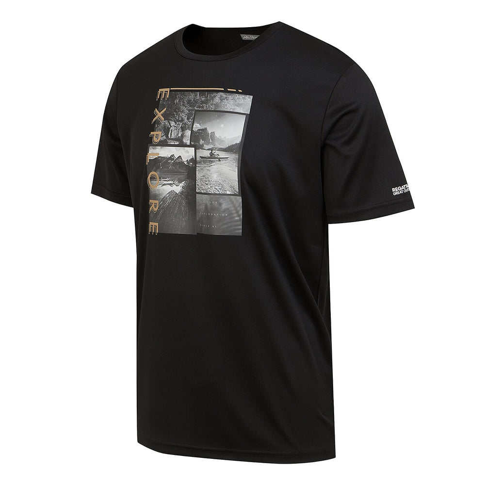 REGATTA Mens Fingal VIII Graphic Print T-Shirt (Size L) - Black